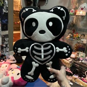 Dolls Kill Black and White Skeleton Plush